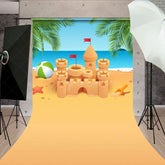 Aperturee - Aperturee Summer Sandy Beach Sandcastle Sweep Photo Backdrop